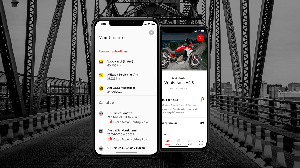 MyDucati App new feature maintenance UC300184 High