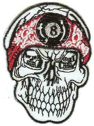 eight ball skull patch