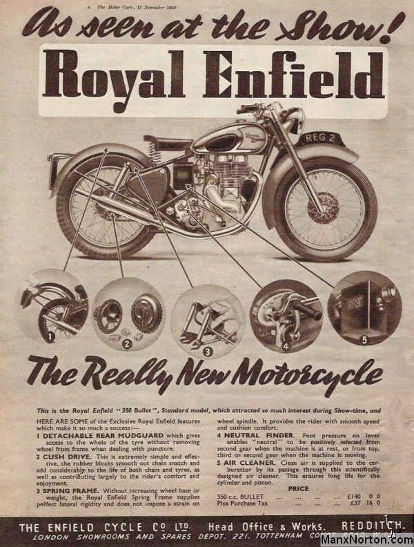 Royal Enfield 1949 Advert 2